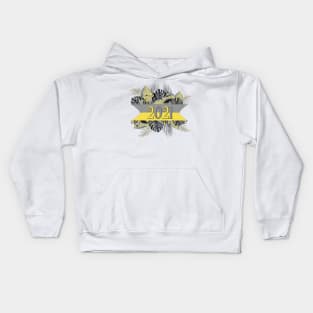 COLOR OF THE YEAR 2021 ILLUMINATING YELLOW AND ULTIMATE GRAY TROPICAL DESIGN Kids Hoodie